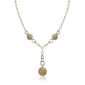 14K Two tone fancy necklace 16.5"