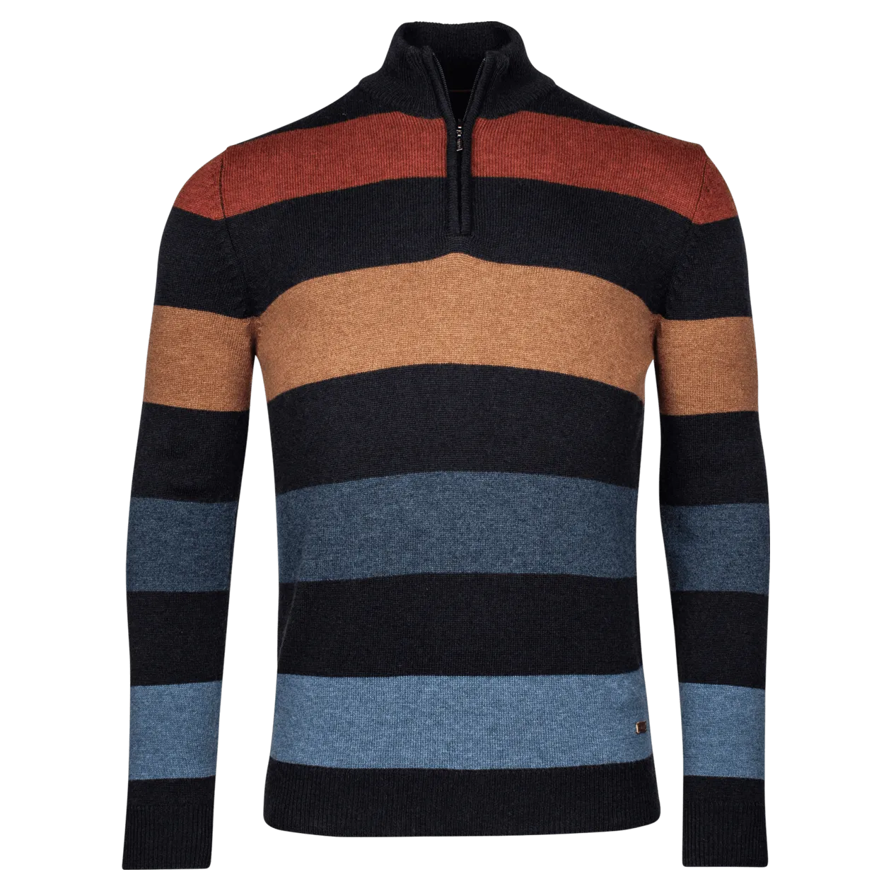 Baileys Half Zip Stripe Knit Jumper