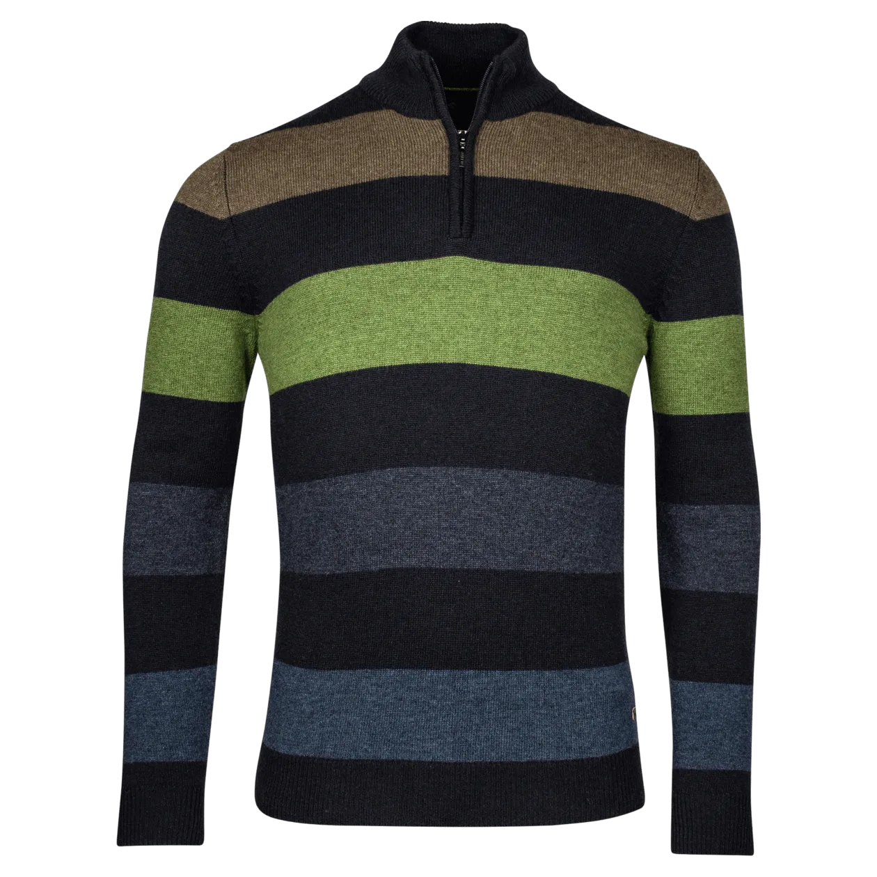 Baileys Half Zip Stripe Knit Jumper