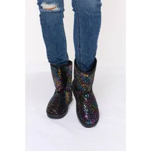 Elevate Winter Style with Luxury Sequin Thermal Flat Boots for Women