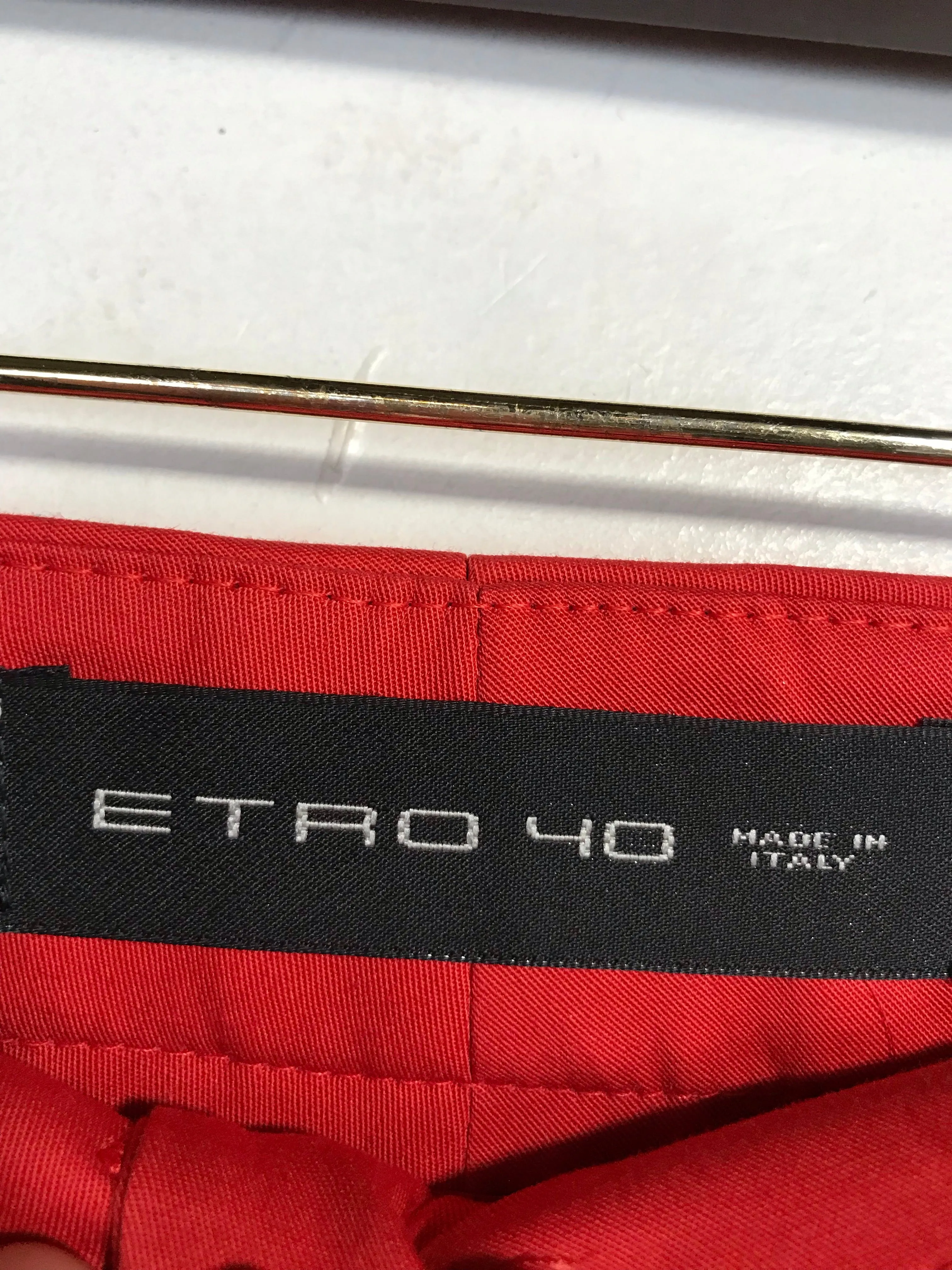 Etro 40 Women's Chinos Trousers | W29 UK10-12 | Red