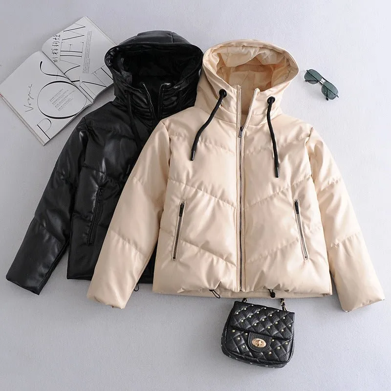 Faux Leather Cotton Jacket