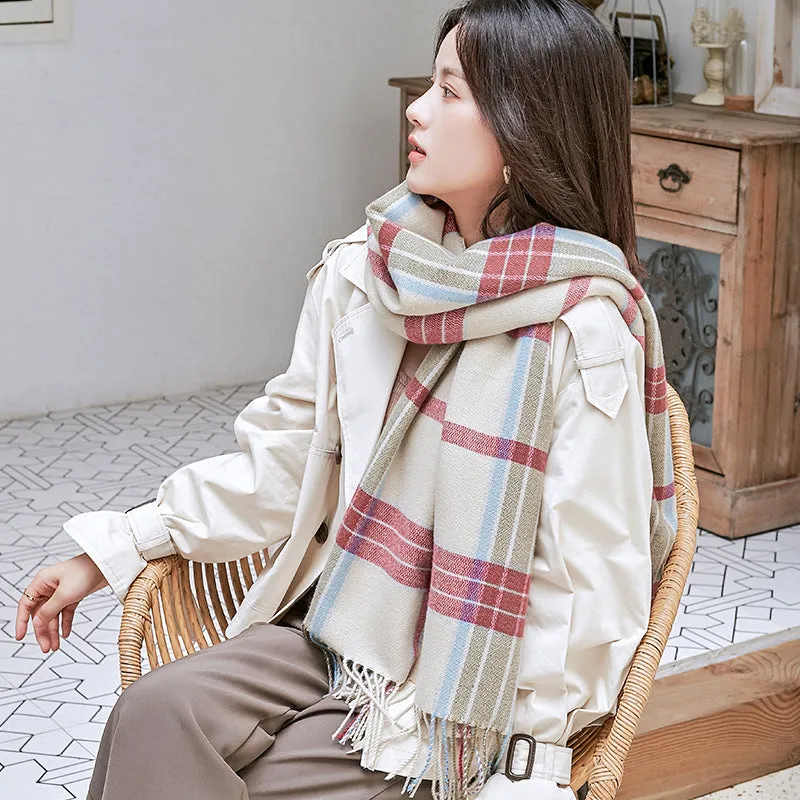 FH23-5156 fashion lattice winter scarf