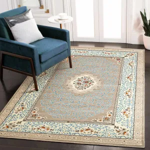 Floral Art Style King Size (7.6 X 5.25 Feet) Thick & Cozy Floor Rug