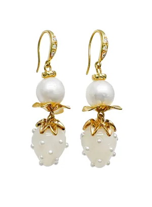 Freshwater Pearls with White Strawberry Earrings JE031