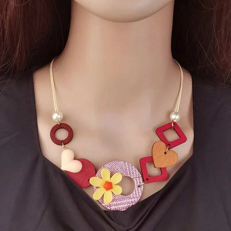 Geometric Garden Bib Necklace