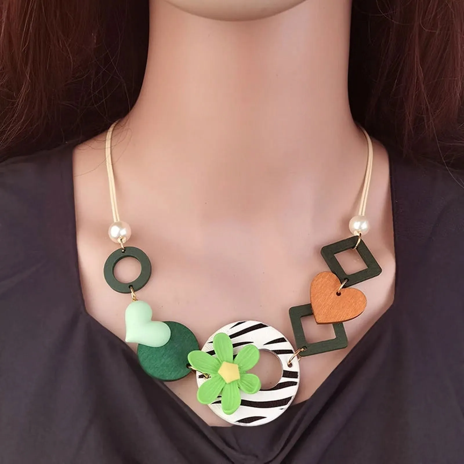 Geometric Garden Bib Necklace