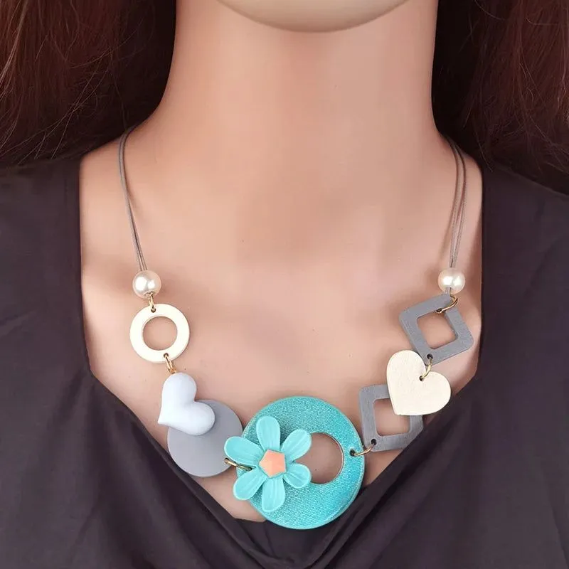 Geometric Garden Bib Necklace