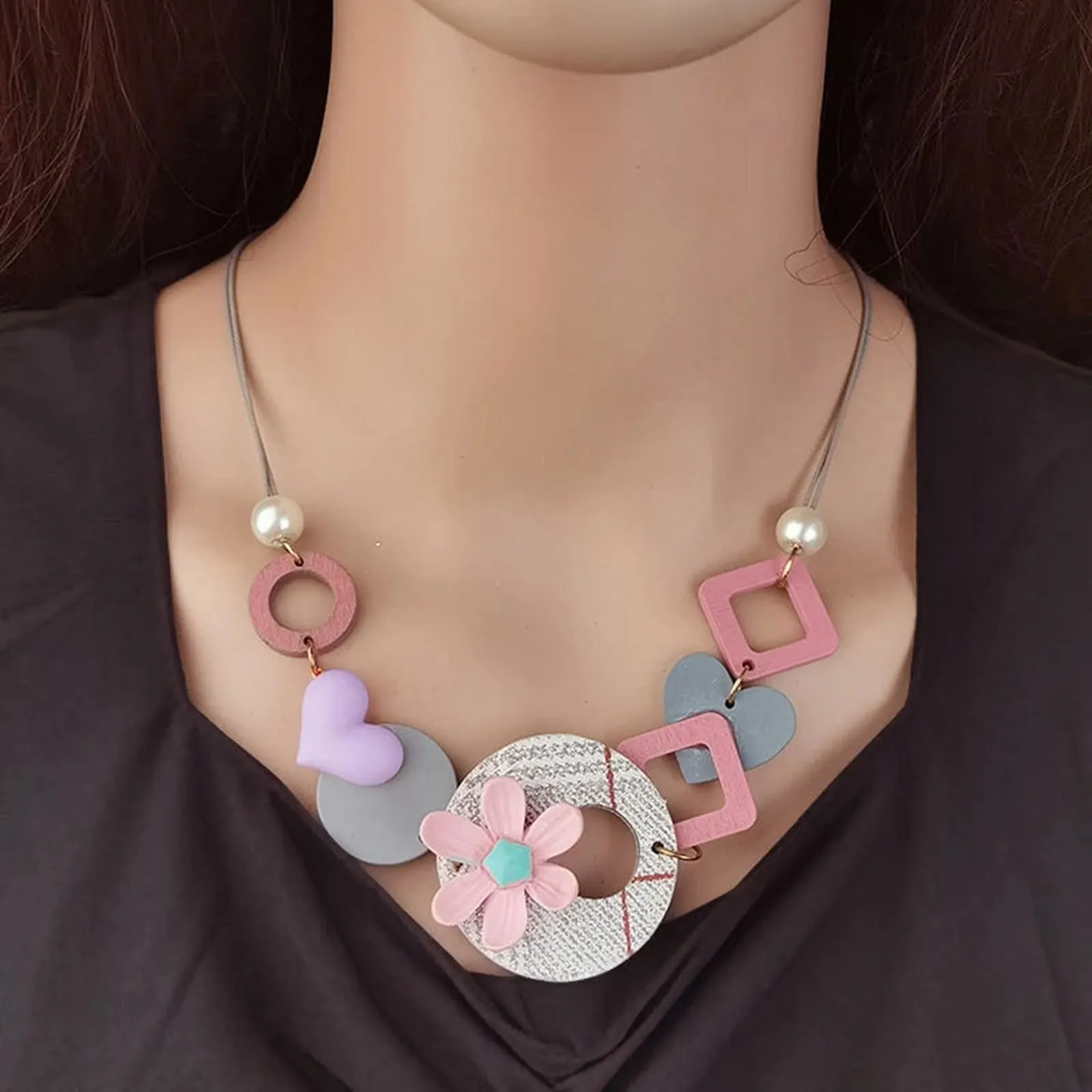 Geometric Garden Bib Necklace