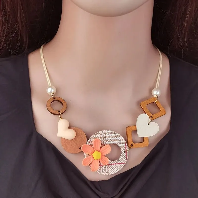 Geometric Garden Bib Necklace