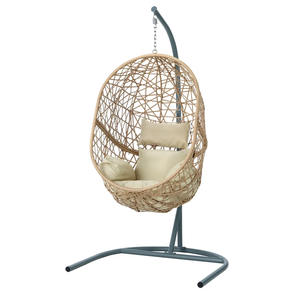 Handcrafted Wicker Egg Swing Chair, Yellow – Gardeon