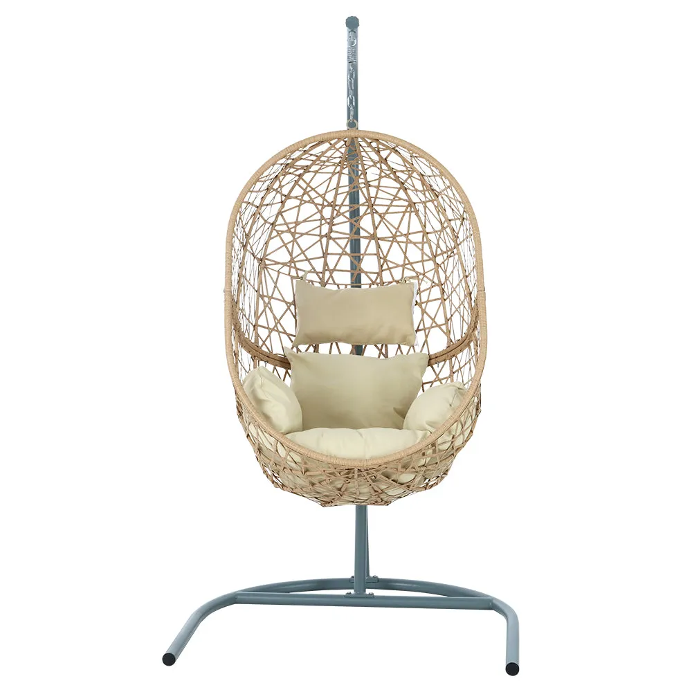 Handcrafted Wicker Egg Swing Chair, Yellow – Gardeon