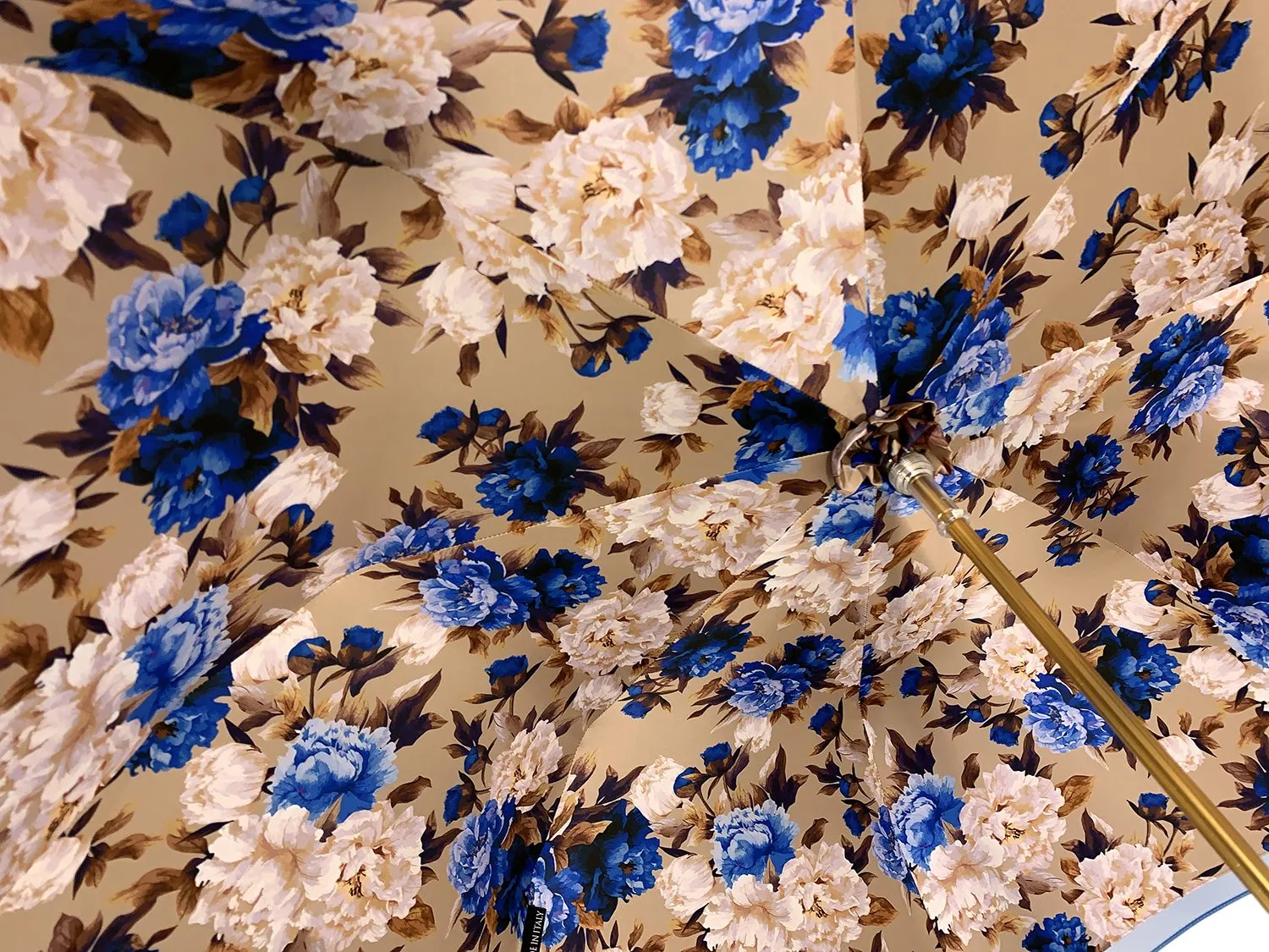 Heavenly Umbrella - Blue Roses interior - Handcrafted