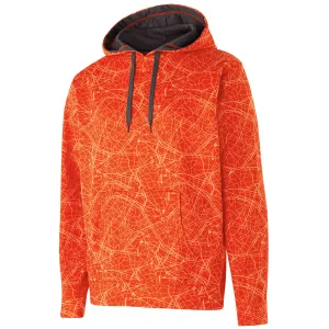 Holloway Men's Orange Performance Fleece Complex Hoodie