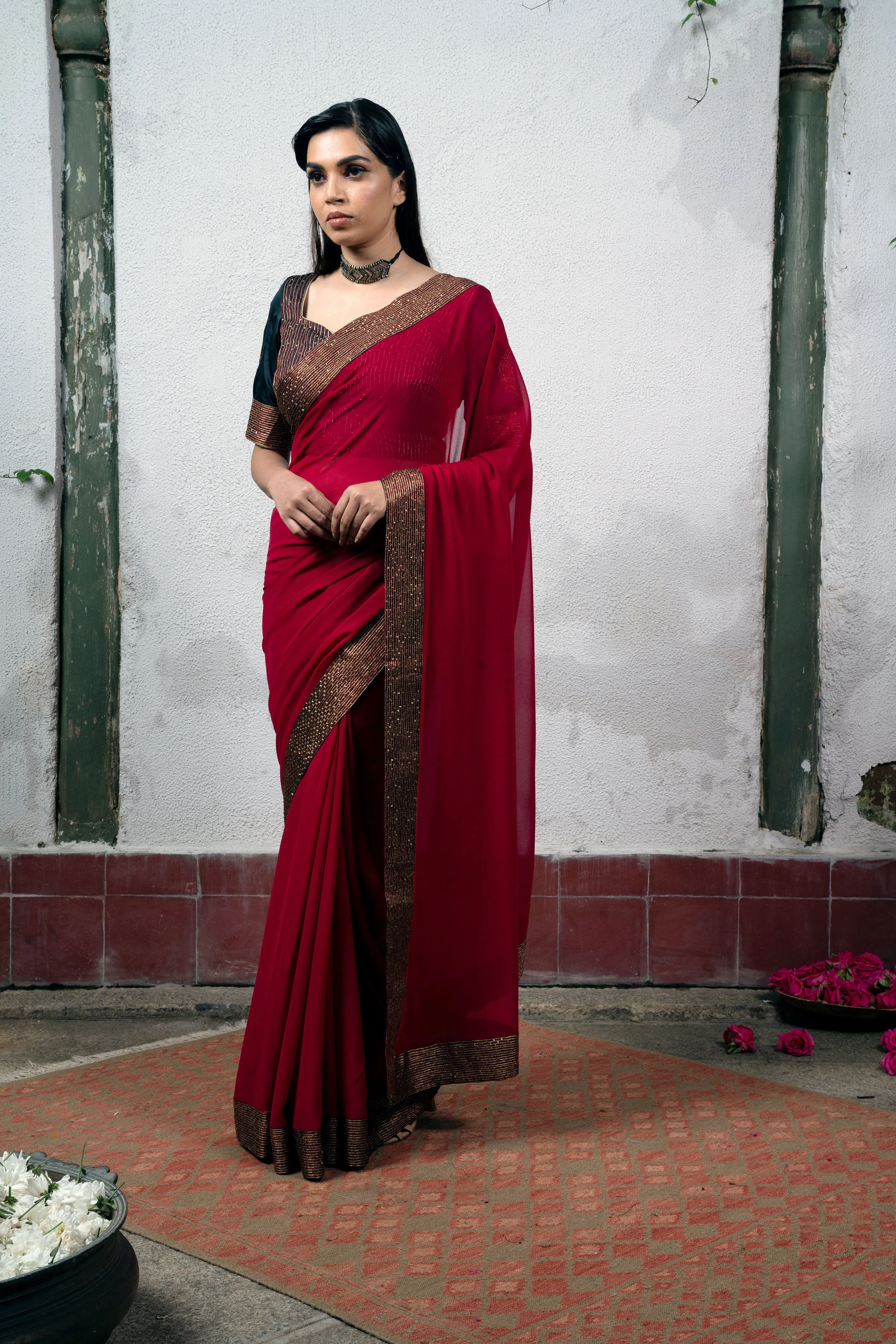 Jaji: Red Saree