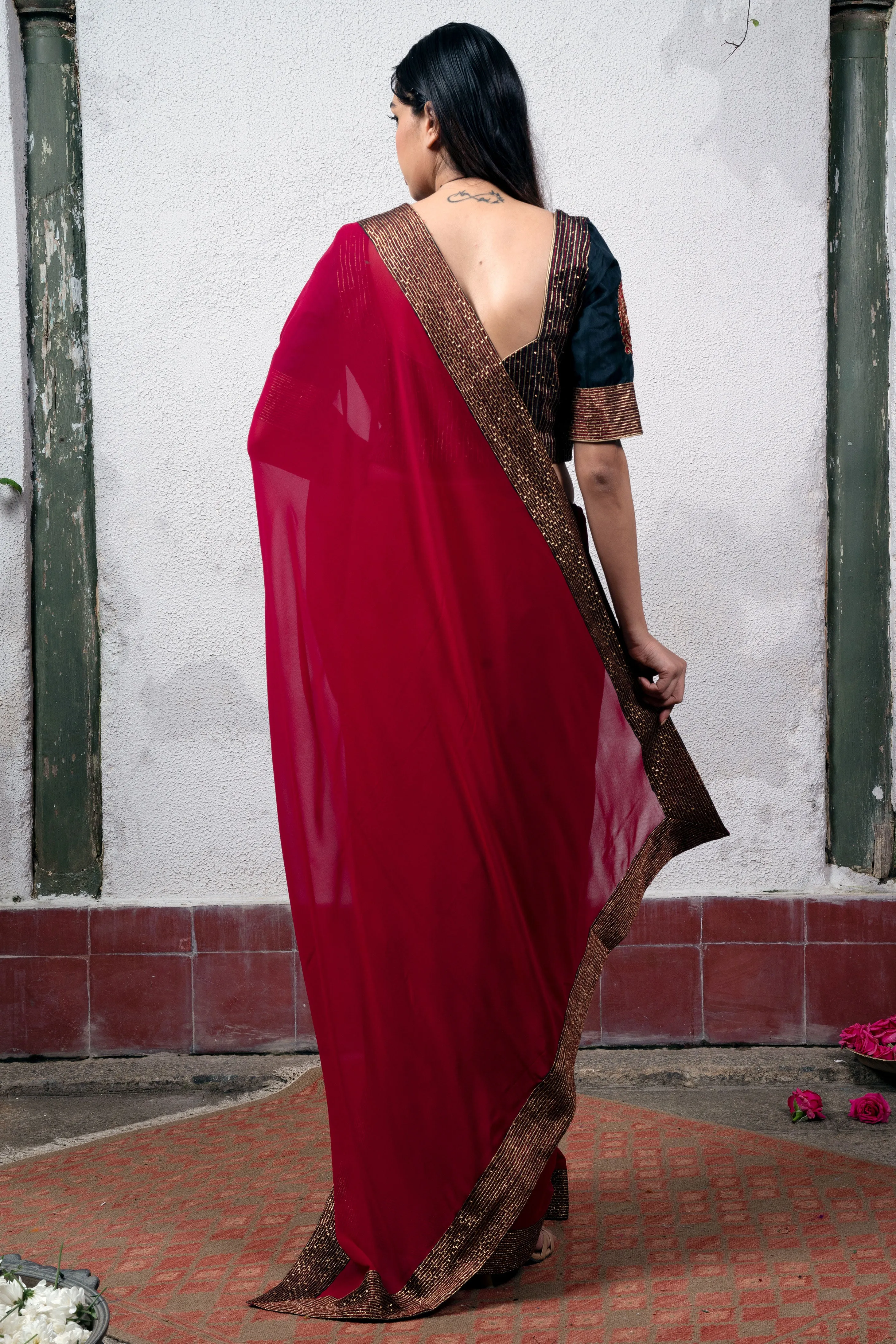 Jaji: Red Saree