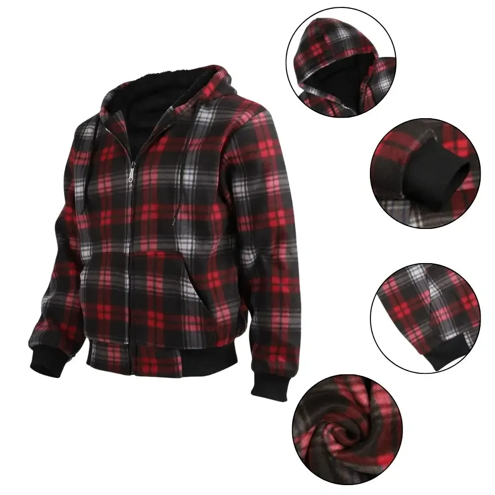 Men’s Plaid Sherpa Lined Sweatshirt