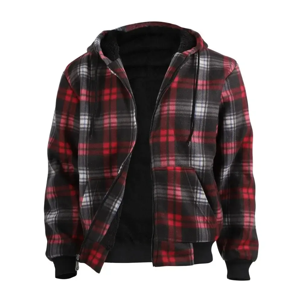 Men’s Plaid Sherpa Lined Sweatshirt