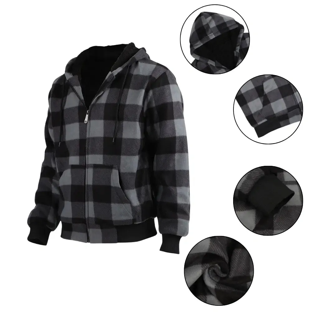 Men’s Plaid Sherpa Lined Sweatshirt