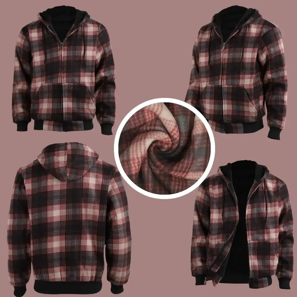 Men’s Plaid Sherpa Lined Sweatshirt