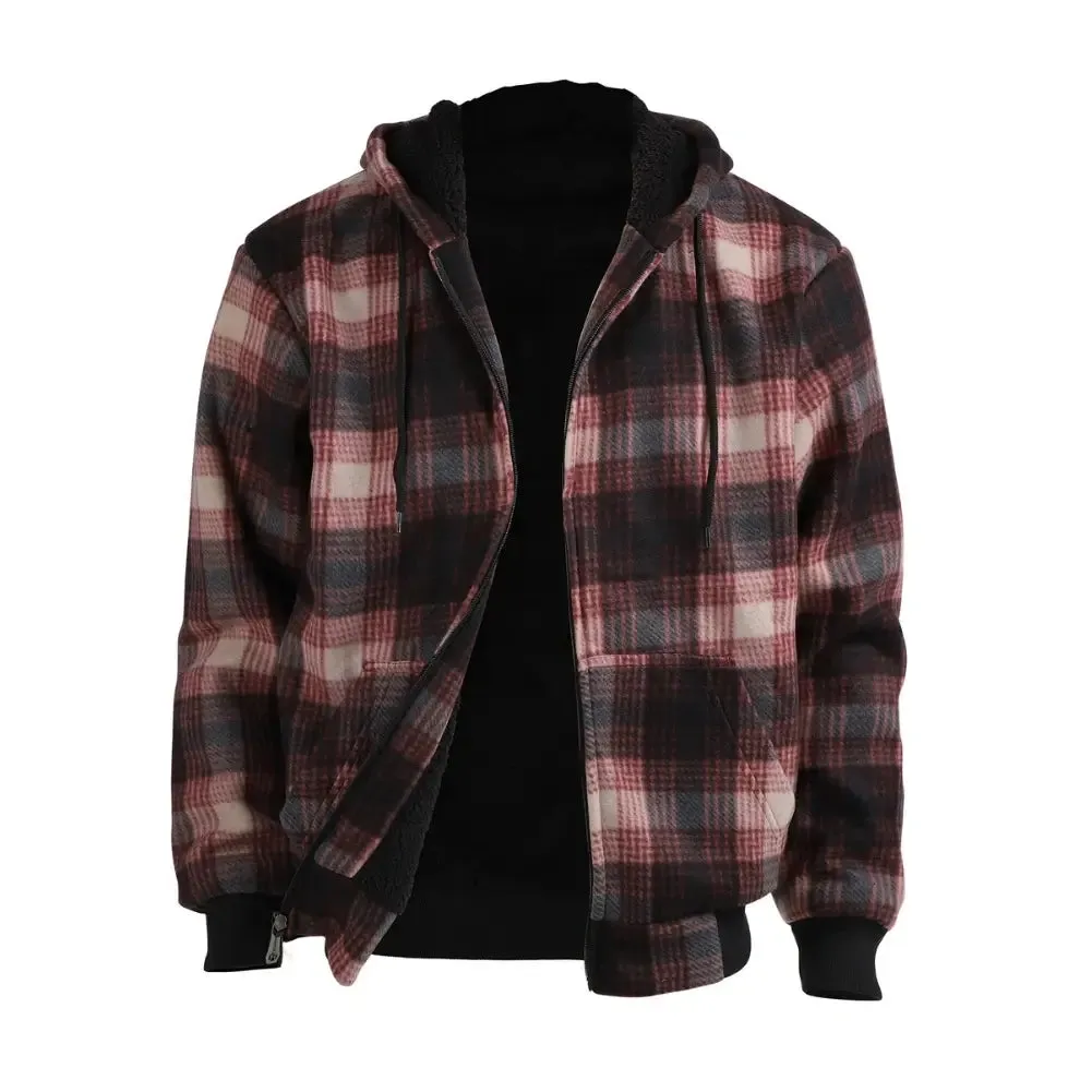 Men’s Plaid Sherpa Lined Sweatshirt