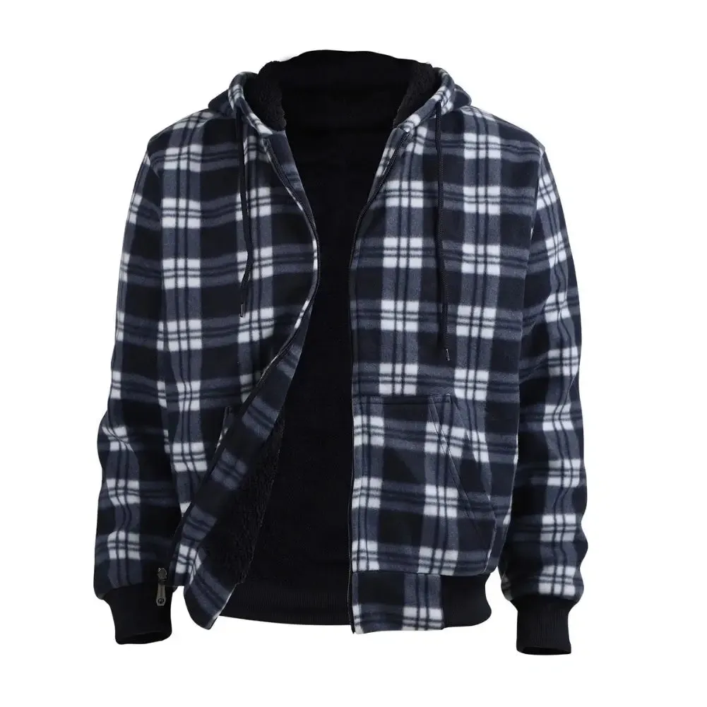 Men’s Plaid Sherpa Lined Sweatshirt