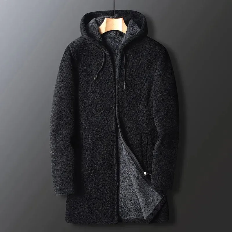 Men's Sweaters Coat Autumn Winter New Hot Warm Zipper Medium Long Cardigan Sweaters Man Casual Knitwear Sweatercoat Mens Clothes - S4115101