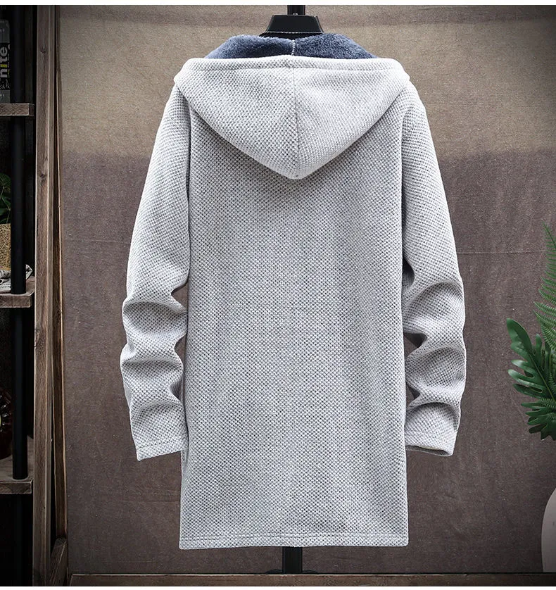 Men's Sweaters Coat Autumn Winter New Hot Warm Zipper Medium Long Cardigan Sweaters Man Casual Knitwear Sweatercoat Mens Clothes - S4115101