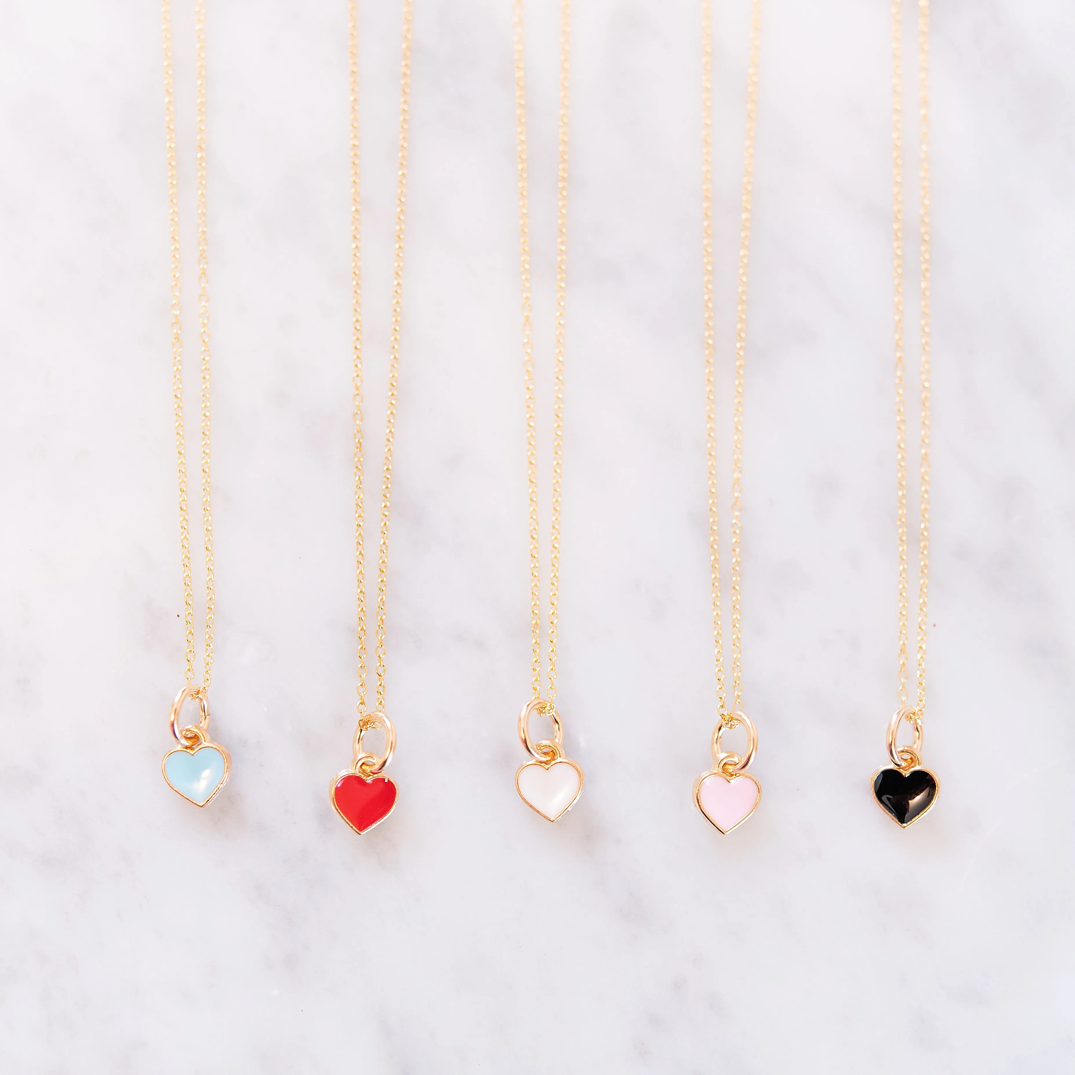 Mini Enamel Heart Necklace