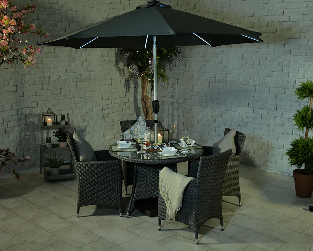 Mirage Rattan- 4 or 6 Seater Round Dining Set- Grey Or Cream