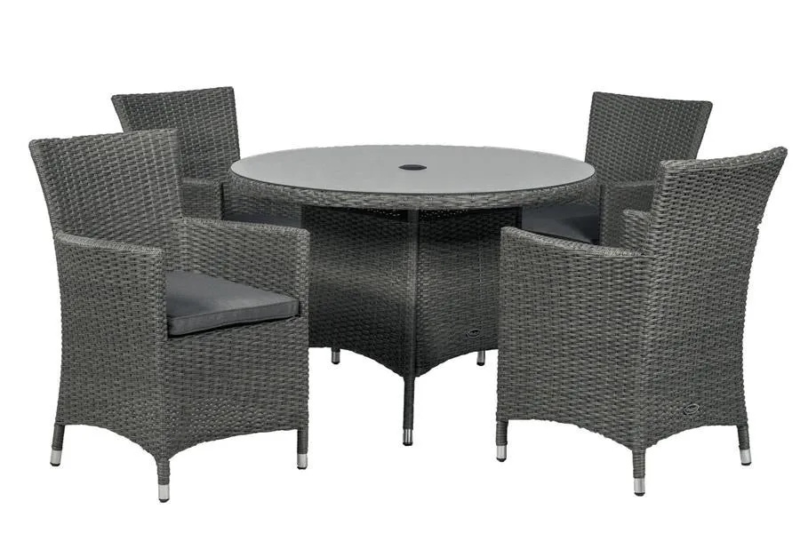 Mirage Rattan- 4 or 6 Seater Round Dining Set- Grey Or Cream