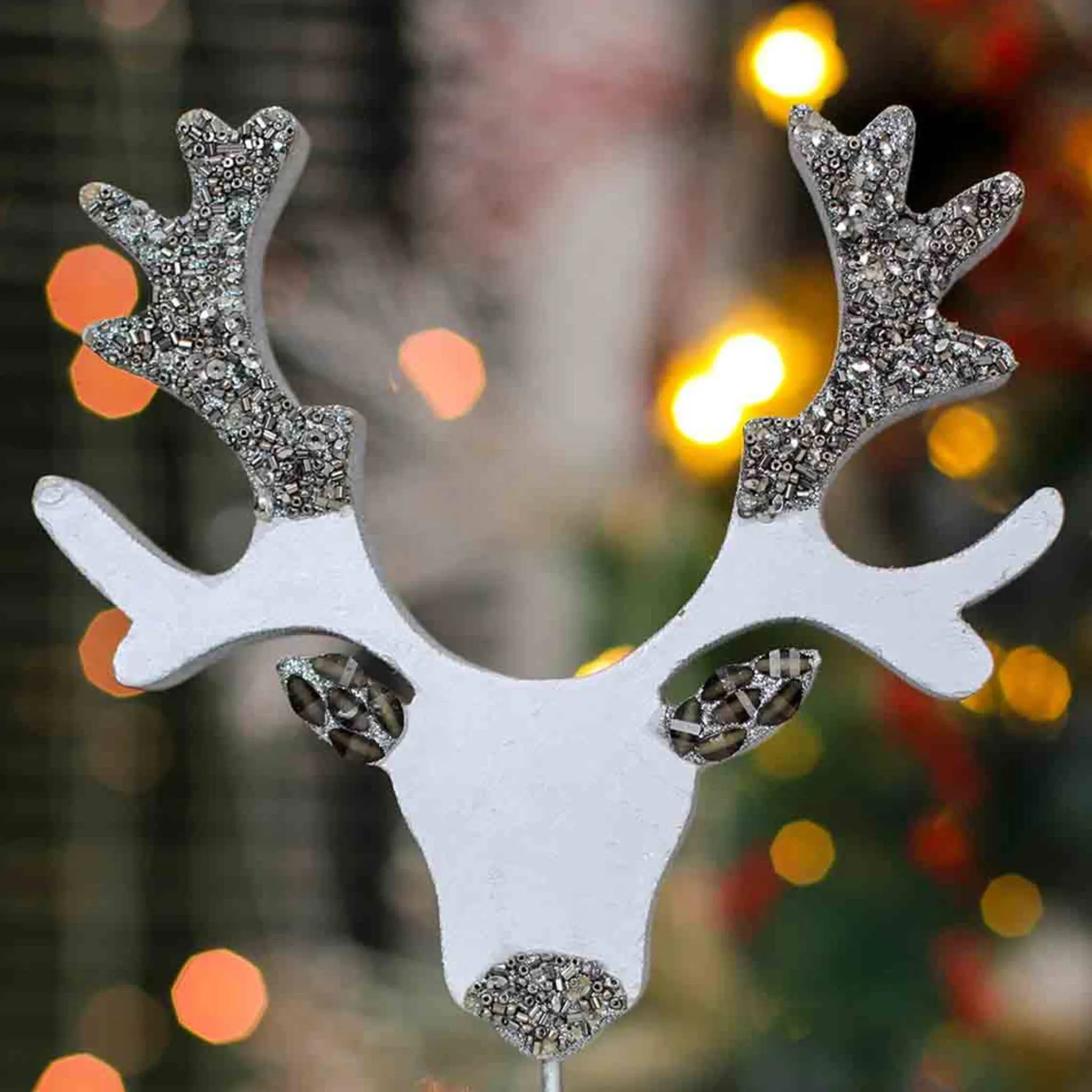 Oh Deer! Beaded Christmas | Winter Table Decor in Silver