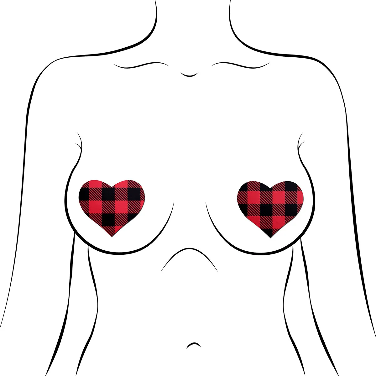 Pastease Buffalo Plaid Heart Pasties Red