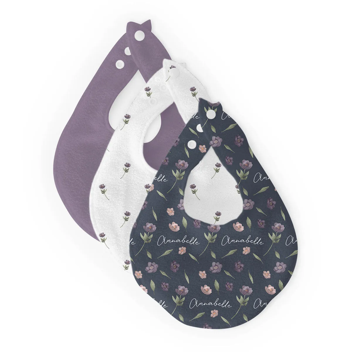 Personalized  Bib Set | Winter Floral