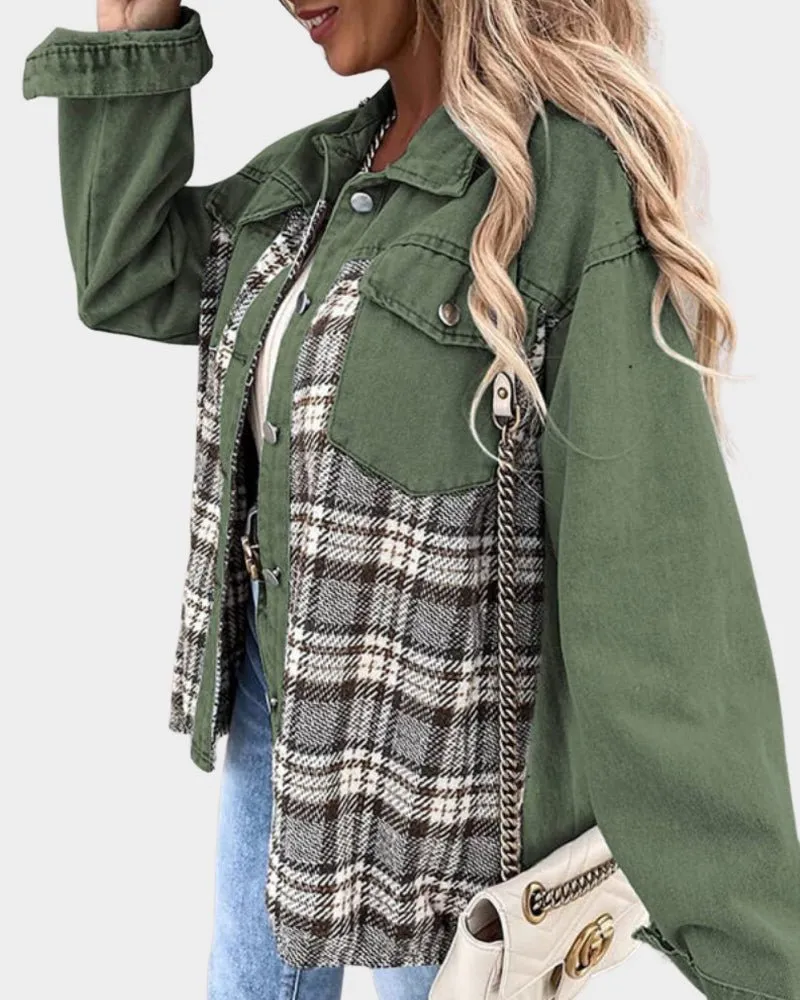 Plaid Patchwork Shacket