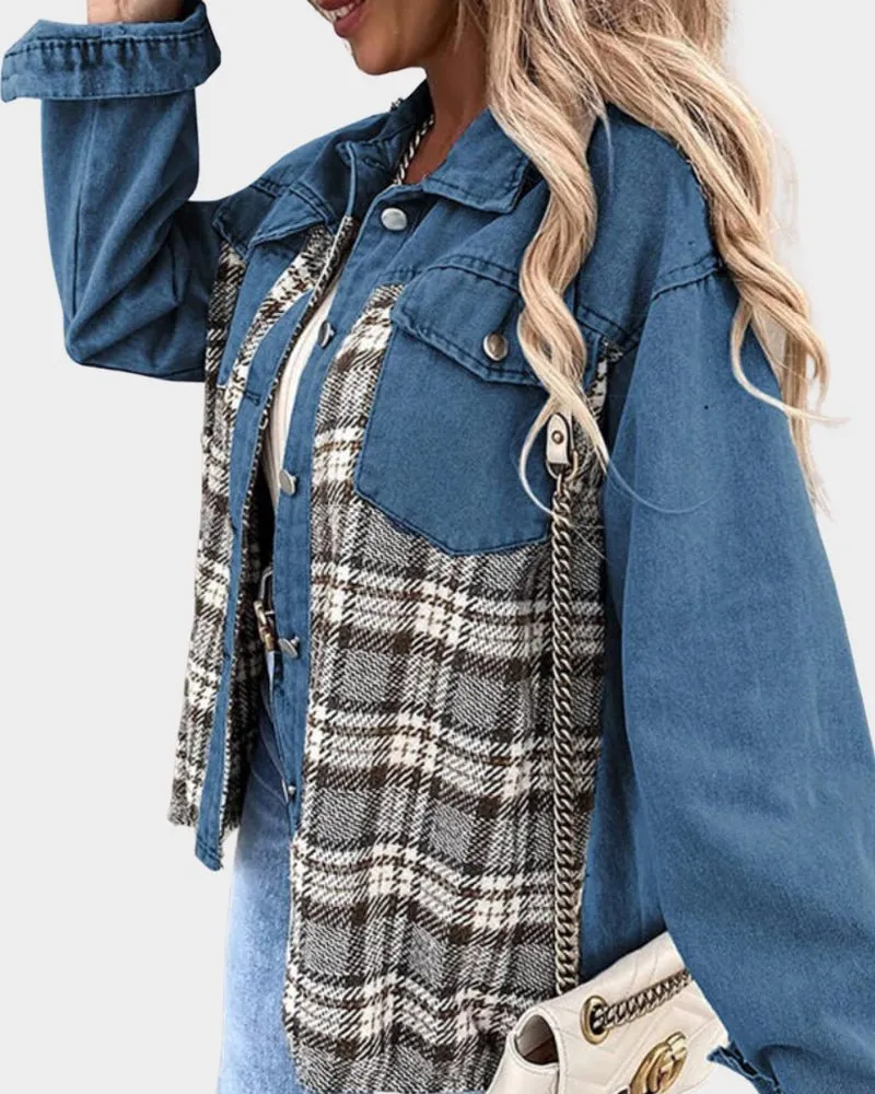 Plaid Patchwork Shacket