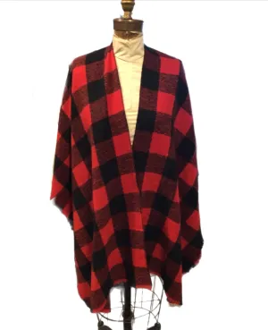 Plaid print winter wrap