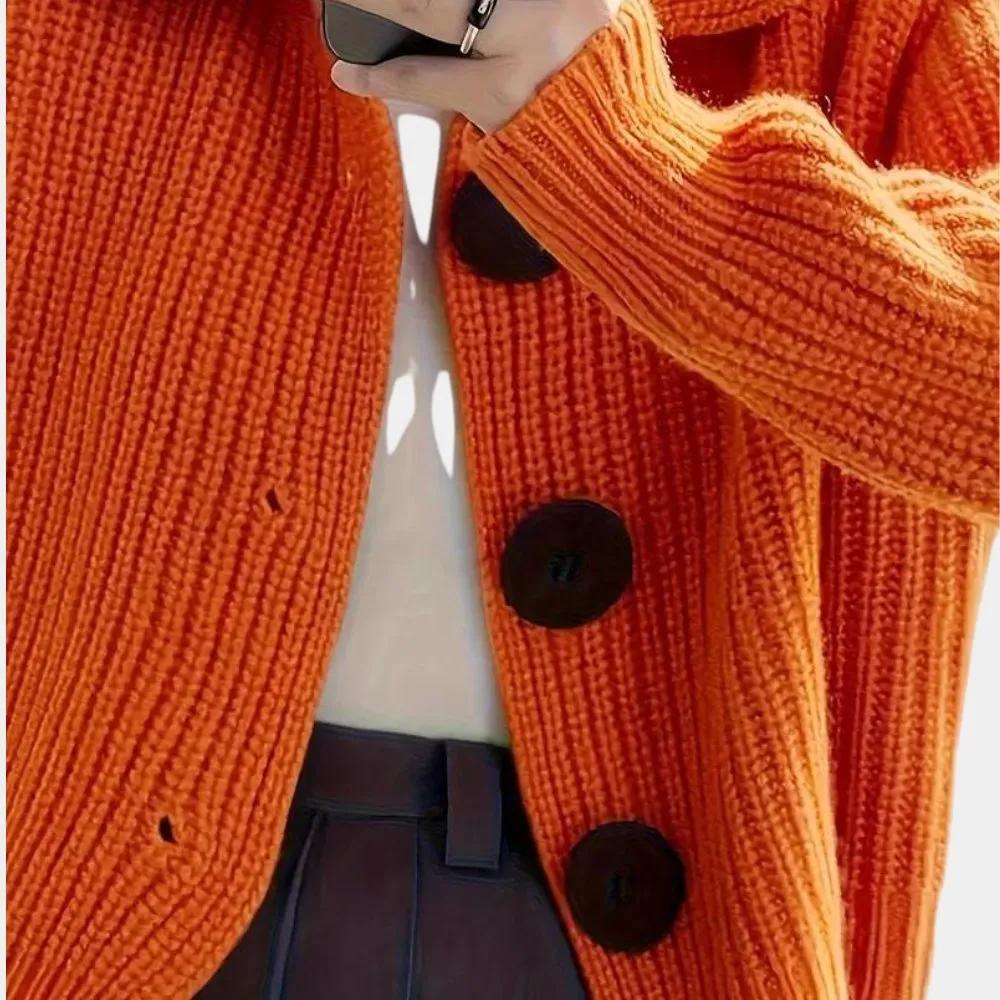 Ribbed Button Cardigan