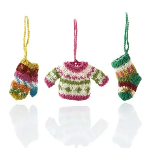 Tiny Winter Knits Christmas Ornaments - Set of 3