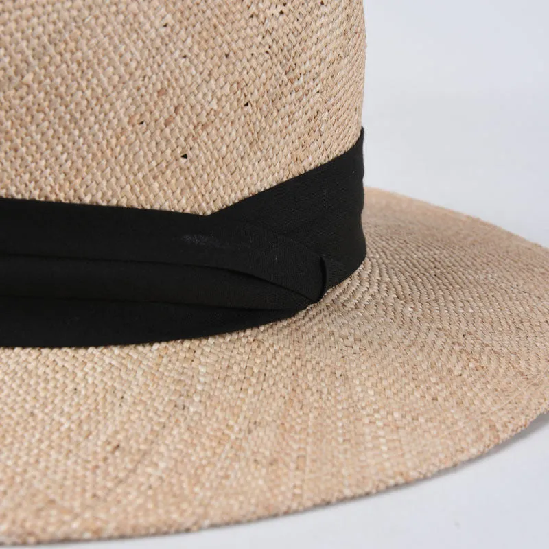 Top Hat Straw Hat Female Concave Flat on Top Brim Top Hat Couple Wide Brim Sun Protection Hat Sun Hat