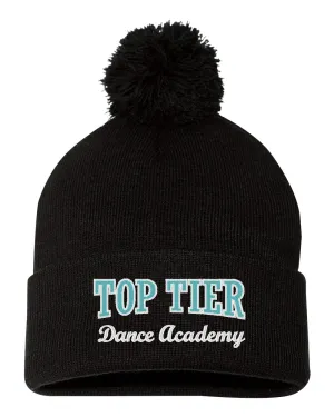 TOP TIER Dance 12" Knit POM Beanie - SP15 w/ Top Tier Dance Academy Logo Embroidered.